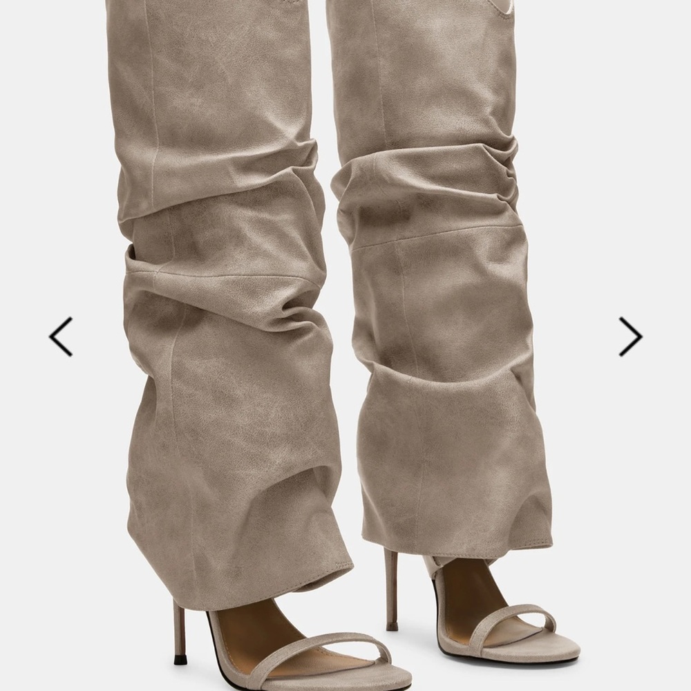 Steve Madden Taupe Slouch Over-the-Knee Stiletto Boot - Picture 3 of 5